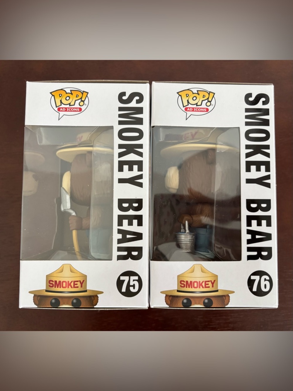 Funko Pop! AD Icons: Smokey Bear with Shovel #75 and Bucket #76 Exclusive - Picture 3 of 6